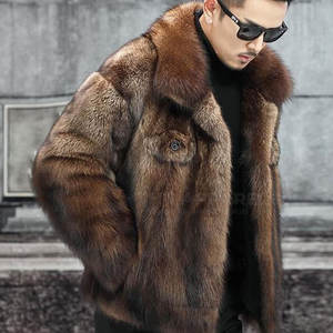 Veste d'hiver élégante pour homme à capuche avec logo frontal, doublure en fausse fourrure, tissu épais, toucher doux, confortable, coupe-vent, design écologique - Product Image 4