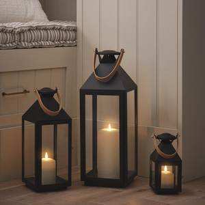 Compact metal candle lantern with modern finish perfect for small <b>spaces</b> home decor and ambient <b>lighting</b> - Product Image 4