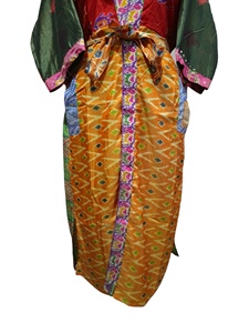 Kimono de verano de lujo para cubrir el bikini, bata larga de noche, Kimono Sari de seda reciclado vintage indio hecho a mano, - Product Image 2