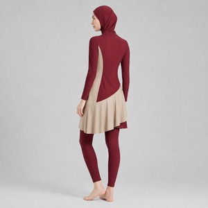 Modest Burkini Set Long Sleeve Swimwear Women Full Coverage Beach <b>Suit</b> Quick Dry Comfortable Swimming Outfit Modest Burkini set - Product Image 4