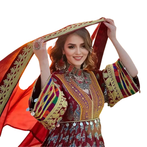 Robe de mariée afghane Kuchi pour femmes, vêtements multicolores, robe de mariage Kuchi pour couple, robes tribales afghanes Kuchi traditionnelles - Product Image 3