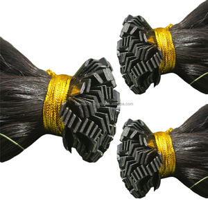 Extensiones de Cabello Rizado con Punta Plana, Cabello Humano Remy 100% Natural, Color Negro, de Una Sola Capa - Product Image 4