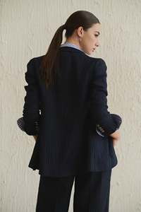 Women's Solid Silk Notched Collar <b>Blazer</b> Suit <b>Set</b> One <b>Set</b> Summer Breathable Regular Fit Office Business Wear - Product Image 2