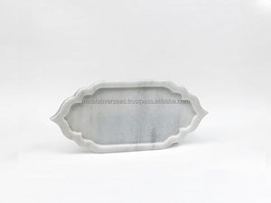 La bandeja de servicio Mughal de mármol blanco mejor valorada mejora la belleza de las mesas de comedor disponibles en suministro a granel - Product Image 6