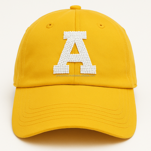 Gorra de Béisbol Bordada con Letras y Cuentas Hechas a Mano, Ajustable, de Tela de Algodón, Duradera, de Alta Calidad, Moda Deportiva para Mujer - Product Image 2