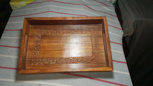 Bandeja de Servir Hecha a Mano de Madera de Acacia Ecológica, Apta para Lavavajillas, No Tóxica, Estilo Americano para Hoteles y Restaurantes, Artesanía en Madera - Product Image 2