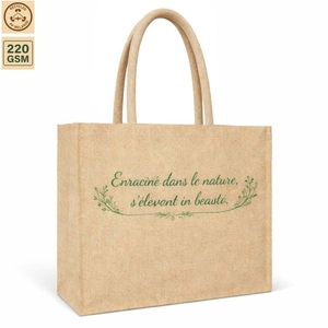 Natural Laminated Melange Cotton Tote <b>Bag</b> with Printed Front 39x31x19 cm Custom Logo Wholesale Promotional Shopping <b>Bag</b> SNC25NPM - Product Image 1