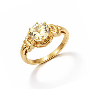 Bague Minimaliste de Créateur Ishime Jewels en Argent Sterling 925 avec Aigue-marine Jaune Taille Coussin Sertie à Griffes, Inspirée de l'Art Indien, Dorée - Product Image 1