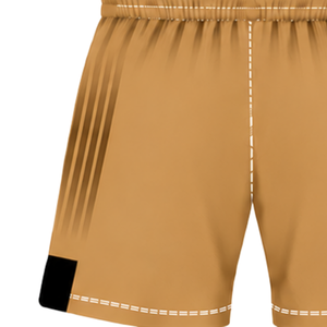 Shorts de rugby marron doré et noir, taille élastique, respirants, légers, pour l'entraînement d'équipe, performance sportive, uniforme de sport - Product Image 4
