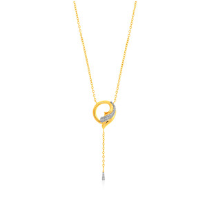 Pendentif en or jaune 14 carats avec diamant de laboratoire, bijou tendance minimaliste pour femme, taille brillant rond, couleur H, pour usage quotidien - Product Image 1