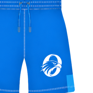 Royal Blue <b>White</b> Rugby <b>Shorts</b> Elastic Waist Drawstring Geometric Team Uniform Custom Breathable Training Athletic Sportswear - Product Image 3