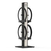 Support d'affichage personnalisé pour roues et pneus de vélo - Présentoir de sol en métal pour roues de vélo avec logo pour les magasins de détail