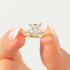 Sparkly 2.02CT Princess Cut Diamond Proposal Ring For Women's Lab Grown 18K Solid Gold Anniversary Promise <b>Gift</b> For Lovers - Product Image 1