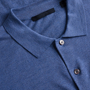 Men's Knitted Short Sleeve Solid Color <b>Polo</b> <b>Shirt</b> Casual Style <b>Blue</b> - Product Image 4