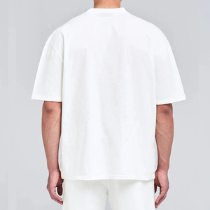 เสื้อยืดโอเวอร์ไซส์ผ้าหนา 240 กรัม สำหรับผู้ชาย แบบเรียบ สามารถสกรีนลายได้ เสื้อยืดลำลอง สีฟ้าอ่อน - Product Image 6