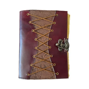 Cuaderno de Cuero Repujado con Espiral Suave, Diseño de Flores y Animales, Hecho a Mano, con Encuadernación Deckle, para Dibujo y Notas - Product Image 6