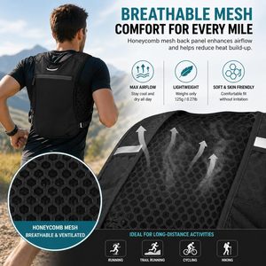 Nouveau sac à dos d'hydratation léger en nylon avec bretelles réglables, deux poches pour les sports de plein air, imperméable, coque souple pour femme - Product Image 5