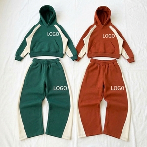 Wholesale Custom 460gsm <b>Winter</b> Printed Solid Hoodies Regular Fit Sweatpants Set Heavyweight 100% Cotton Quick Dry Tracksuit - Product Image 4