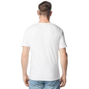 Camiseta de Cuello en V para Hombre, Blanca, Ligera, Suave, Transpirable, de Manga Corta, Informal, Básica, de Mezcla de Algodón, para Uso Diario y Fitness - Product Image 3