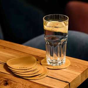 Luxury Genuine Leather Coaster <b>Set</b> for <b>Whiskey</b> Glass Round Drink Mats Tableware Accessories Custom Branded GLC-0033 - Product Image 2