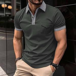 Camisa de Manga Corta para Hombre, Tallas Grandes, Estilo Europeo Americano, Transpirable, Ecológica, con Bolsillo y Botones, Venta al Por Mayor, Excelente Calidad - Product Image 2