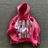 Hoodie d'hiver pour homme avec broderie et imprimé, effet vieilli, broderie cousue main, en tissu polaire écologique, personnalisable