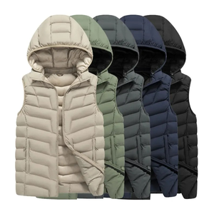 Men's Autumn Animal Print Puffer Jacket with Detachable <b>Hat</b> Cotton/Polyester Blend Windproof & Breathable Casual Style - Product Image 1