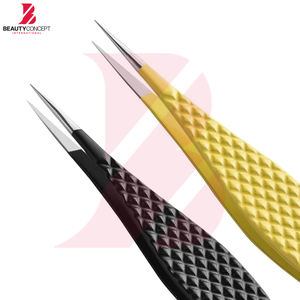 Pinces à cils greffées jaunes et noires, au meilleur prix, pour salon de beauté, idéales pour la pose d'extensions de cils. - Product Image 5
