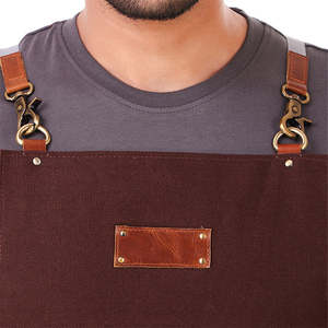 Tablier de cuisine vintage en toile véritable multi-poches pour femme, en cuir véritable de qualité supérieure, réglable - Product Image 6