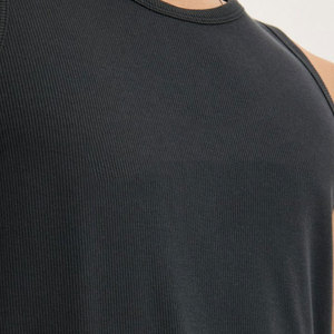 Customizable Ribbed <b>Cropped</b> Length Summer Fit Comfortable Solid Color Breathable Quick Dry 100% Polyester Tank <b>Top</b> Basketball - Product Image 6