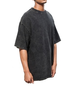 เสื้อยืดโอเวอร์ไซส์สไตล์วินเทจสำหรับทุกเพศ ผ้าคอตตอนถักเนื้อหนา 100% ซักย้อมสีแบบแอซิดวอช ไม่หดตัว แขนสั้น สตรีทแวร์ - Product Image 4