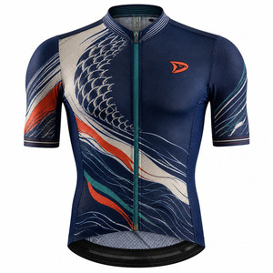 Maillot de cyclisme personnalisé à sublimation, manches courtes, coupe de course, avec empiècements latéraux en mesh et poches de rangement arrière - Product Image 2