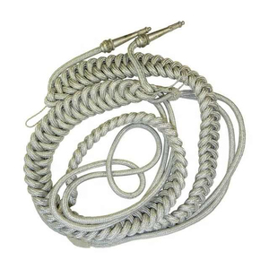 Aiguillettes de cérémonie en cordon métallique tressé de haute qualité, écologiques, couleur unie, pour uniformes de fanfare et de défilé - Product Image 5