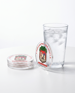 Posavasos de acrílico de forma redonda para uso en el hogar y la Oficina, diseño cristalino para proteger las superficies de la humedad y las manchas - Product Image 1