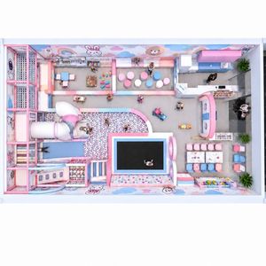 Pink Themed High-Capacity Indoor Playground Soft Play Space <b>Slide</b> Trampoline Ball <b>Pool</b> Kids Activity Zones for Malls - Product Image 3