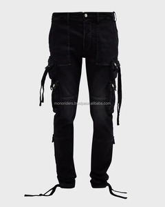 Pantalon de travail MONO RIDERS pour homme, taille haute, en polyester/coton épais, tissé, pour jogging, randonnée, décontracté, coupe droite, devant plat - Product Image 6