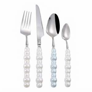 ชุดช้อนส้อมโลหะ Royal Metal พร้อมด้ามจับมุก Pulm Pearl ใช้กับเครื่องล้างจานได้ เหมาะสำหรับใช้ในบ้าน งานแต่งงาน โต๊ะอาหาร ชุดอาหารค่ำ - Product Image 5