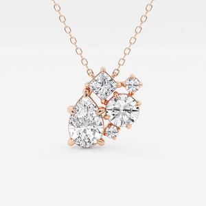 Colgante de Diamantes con Cinco Piedras en Mosaico de 2 CTW, Elegante Collar con Múltiples Piedras, Joyería Fina Brillante, Regalo para Mujer - Product Image 6