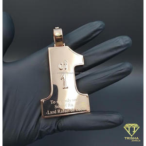 Number 1 Pendant Lab Grown Diamond <b>Iced</b> <b>Out</b> Hip Hop Necklace Gold Plated Bling <b>Chain</b> Jewelry Gift - Product Image 1