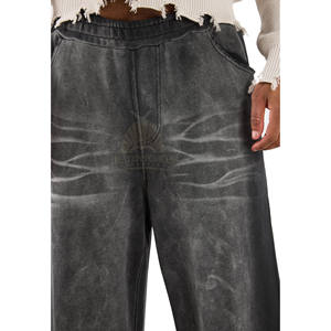 กางเกงวินเทจทรงแบ็กกี้สไตล์สตรีทแวร์ ผ้าคอตตอนน้ำหนักเบา เอวกลาง มีกระเป๋าข้าง ทรงขาบาน สำหรับทุกเพศ - Product Image 4