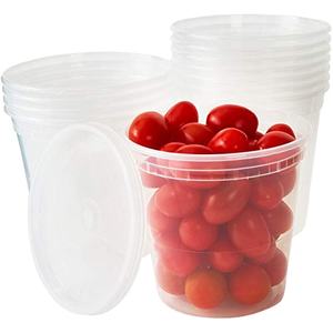 Recipientes de Plástico para Alimentos de 24 Onzas con Tapa, Vasos de Plástico para Almacenamiento de Alimentos, Caja de Alimentos para Llevar, Vajilla de Plástico - Product Image 1