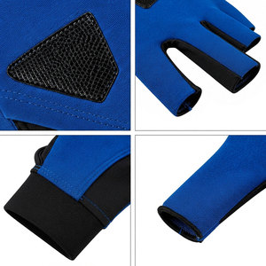 Gant de billard bleu roi premium antidérapant à doigts ouverts, paume texturée triangulaire, enveloppe renforcée pour le pouce, respirant - Product Image 3
