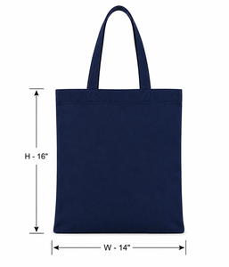 Sac fourre-tout en toile bleu marine, couleur unie, style minimaliste, sac de shopping toutes saisons - Product Image 2