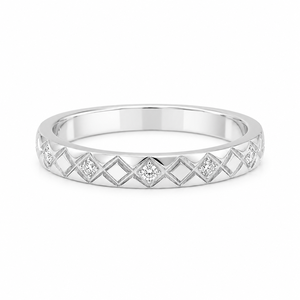 Bague de fiançailles empilable en or massif 9K 10K 14K 18K avec diamant rond de laboratoire certifié IGI, couleur DEF, clarté VS VVS - Product Image 3