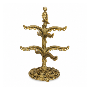 Vintage Brass Jewelry <b>Tree</b> <b>Stand</b> Earring Necklace Organizer Decorative Display Holder for Vanity Storage Home Decor and Gifts - Product Image 1