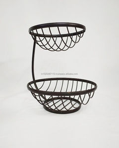 Cesta de frutas de hierro hecha a mano única con diseño artístico adecuado para la decoración interior contemporánea solución de almacenamiento perfecta - Product Image 4