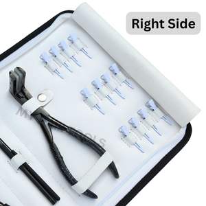 Kit complet d'outils pour extensions de cheveux noirs : applicateur, aiguilles à coudre, perles de retrait Microlink, pince à sertir et pinces de sectionnement - Product Image 4