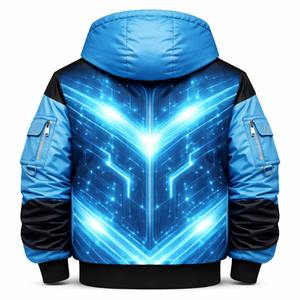 เสื้อแจ็คเก็ตบอมเบอร์พรีเมียมแบบมีฮู้ดสำหรับฤดูหนาวปี 2026 สไตล์ฮิปฮอป เทคแวร์ สตรีทแวร์ พิมพ์ลายได้ตามสั่ง ยูนิเซ็กส์ กันลม ราคาโรงงานขายส่ง - Product Image 2