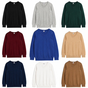 Pull en tricot pour homme, col en V, 100% acrylique, couleur unie, vêtements d'hiver, fabrication au Bangladesh, lot de vêtements en stock, vente en gros - Product Image 1