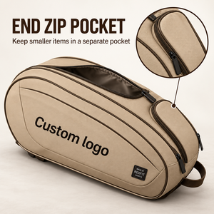 Sac de raquette de squash personnalisé avec poches zippées à panneau incurvé, poignée de transport et rangement spacieux pour équipement sportif REXFIT Logo personnalisé - Product Image 2